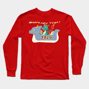 Dragon: New Year Wishes 2024 Long Sleeve T-Shirt